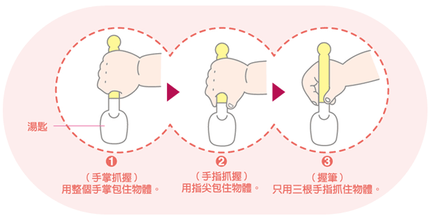 當寶寶運用雙手時，腦部也在發展。